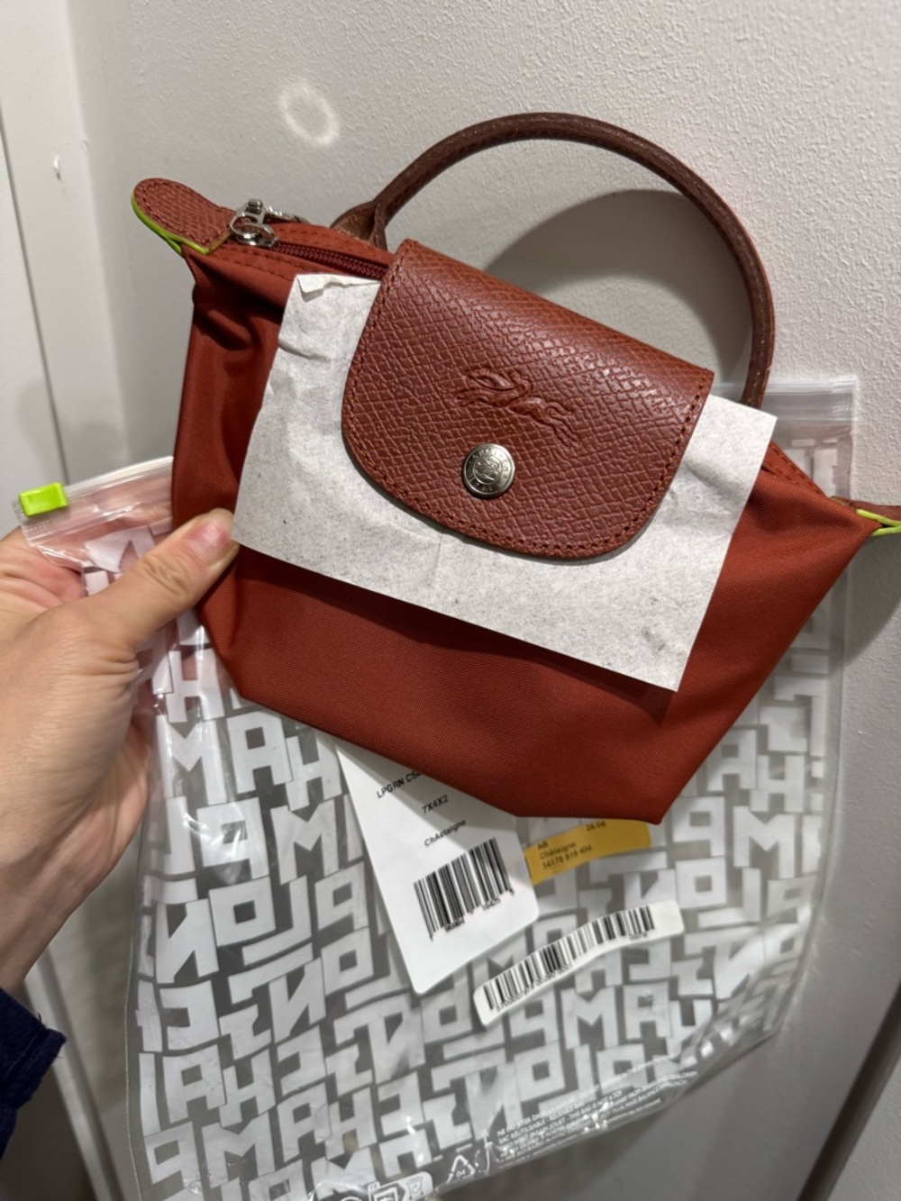NEW Longchamp LE PLIAGE ORIGINAL POUCH WITH HANDLE Recycled Canvas